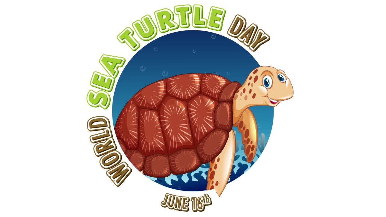 tortuga marina animada nadando en el océano para la conciencia