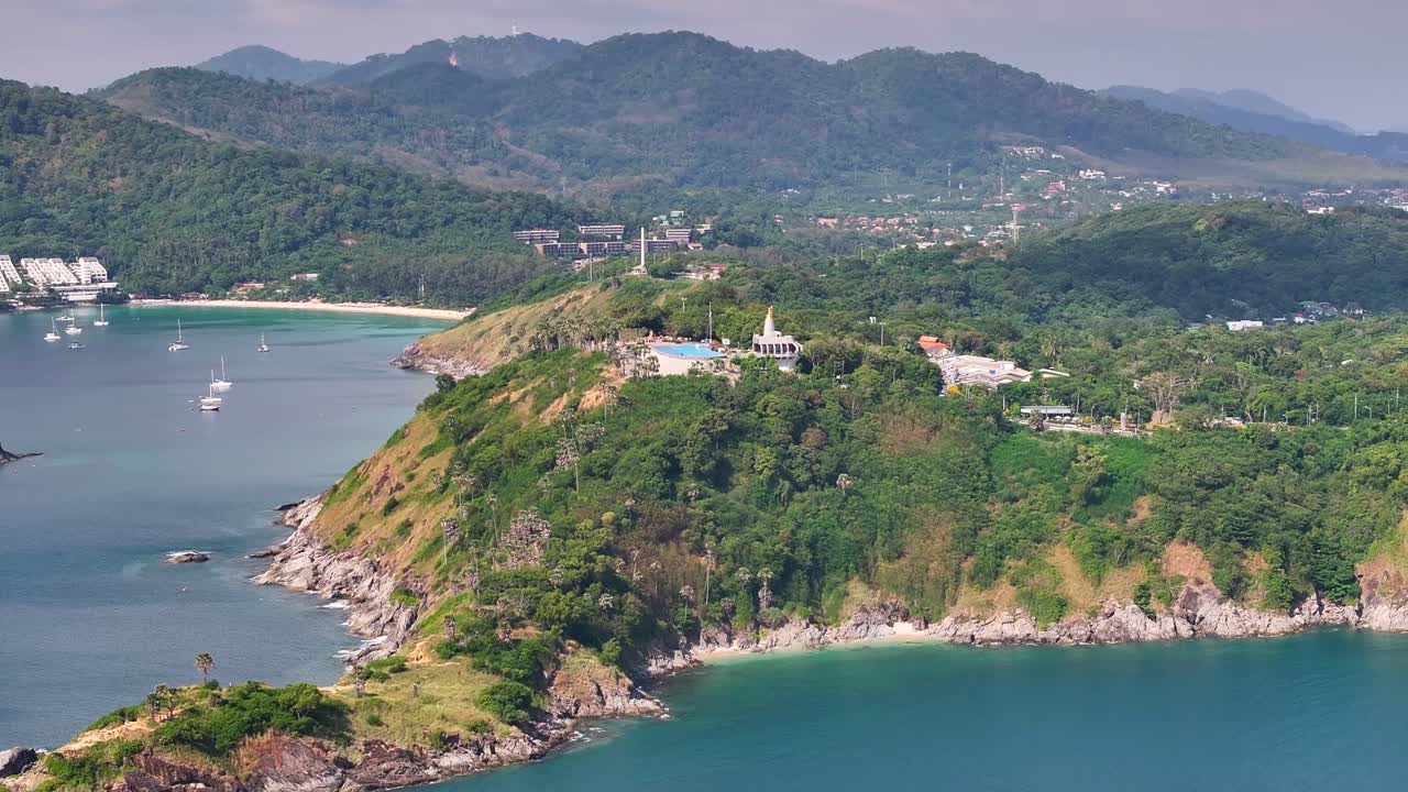 Promthep Cape Lighthouse and scenic point. Beautiful Phuket Island coastal landscape. Thailand