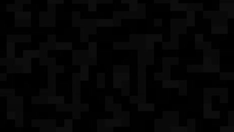 black mosaic background breaks up into small pieces and reveals green screen. 3d animation, chroma key.