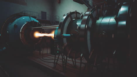 advanced propulsion testing in a high tech lab environment at night