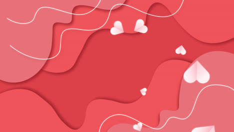 fondo abstracto del día de san valentín con corazones de papel