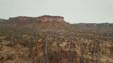 Aerial drone footage of the iconic Chilojo Cliffs in Gonarezhou National Park, Zimbabwe. Dramatic sandstone escarpment rising above the savanna part 2