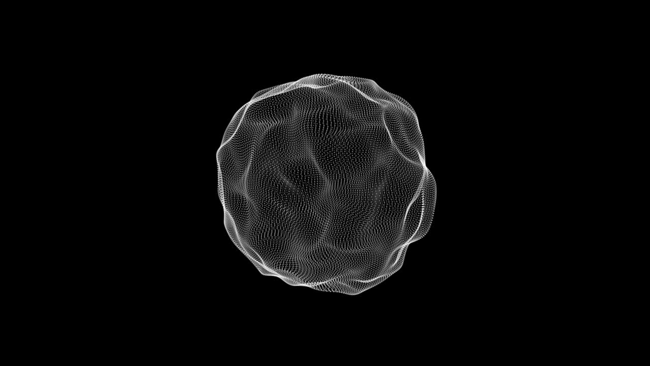 partícula abstracta esfera de fluido digital transformándose en distorsiones