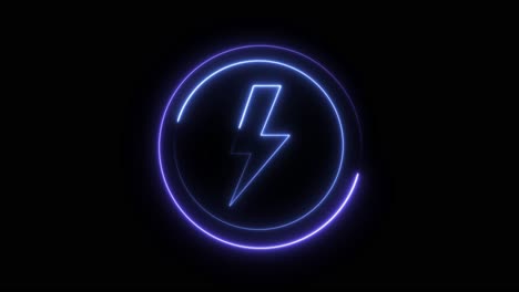 neon lightning icon