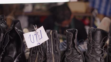 shoe repair shop in a street market
