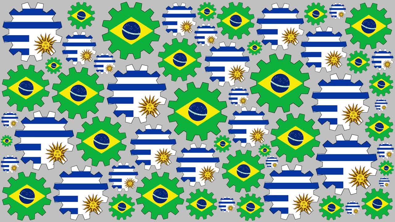 브라질과 우루과이의 발 기어 회전 배경