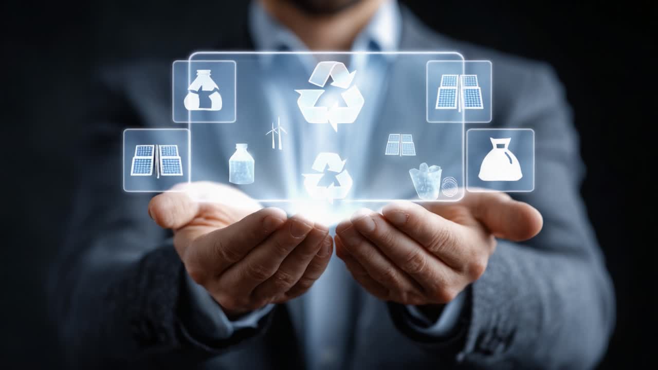 Exploring Sustainability: A Professional Embracing Innovative Solutions for Recycling and Environmental Protection Through Enhanced Digital Interfaces