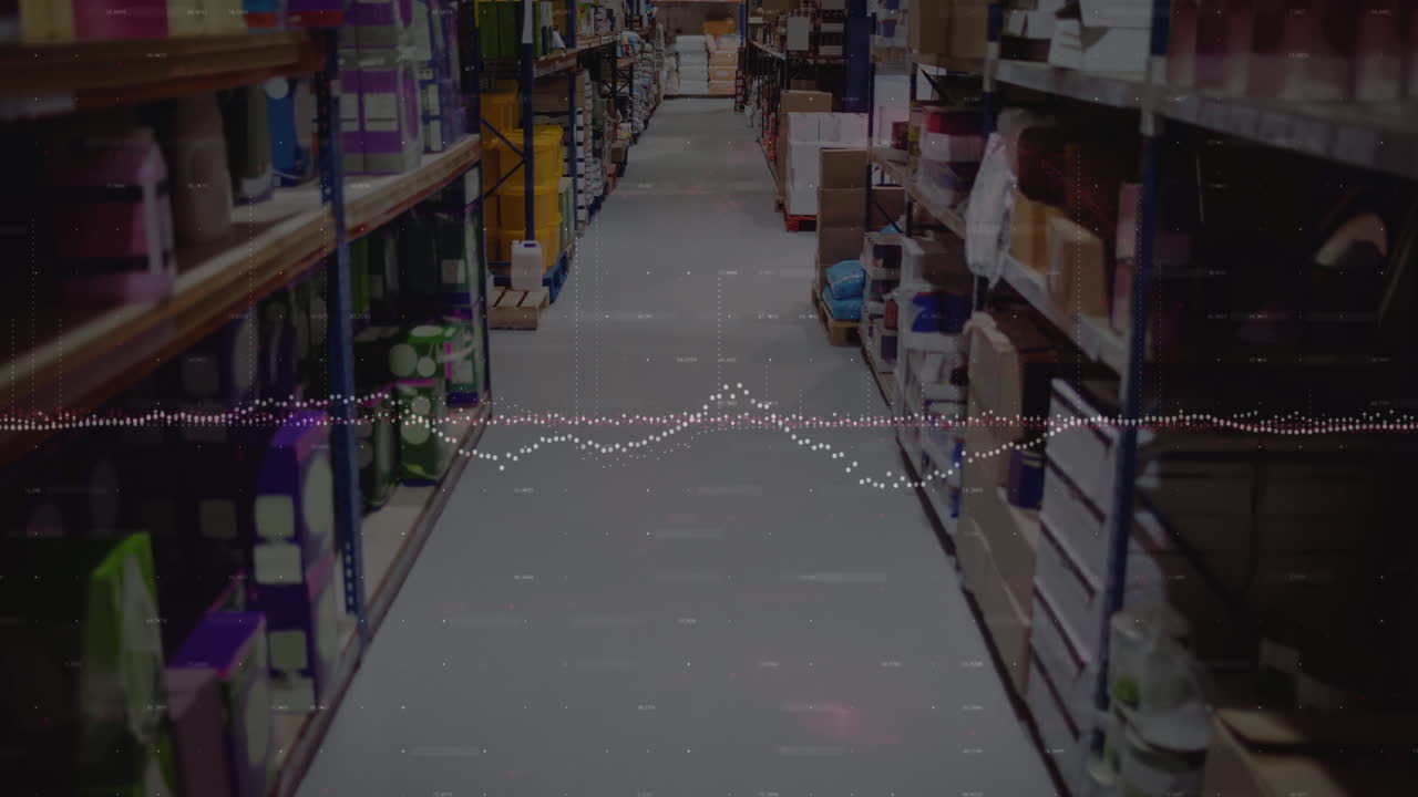 비어있는 창고에서 데이터 처리의 애니메이션