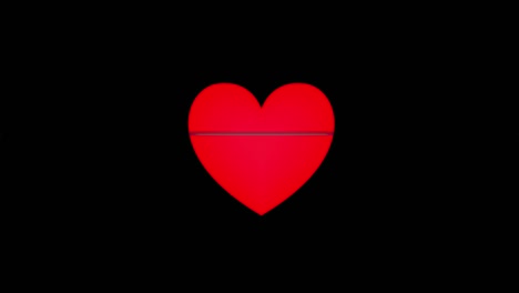 símbolo holográfico de corazón hud en pantalla de televisión digital vieja animación de glitch de bucle sin costuras. corazones. retro dinámico y alegre. imágenes de video coloridas y vintage.