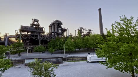 new landscaped park in duisburg with nice paths and trees north, germany