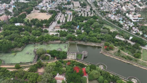 aerial view of vellore fort and city landscape in india