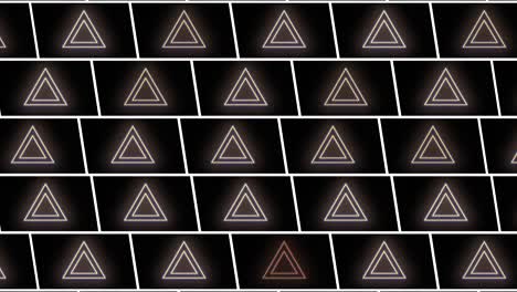 pulsing neon yellow triangles pattern in rows 6