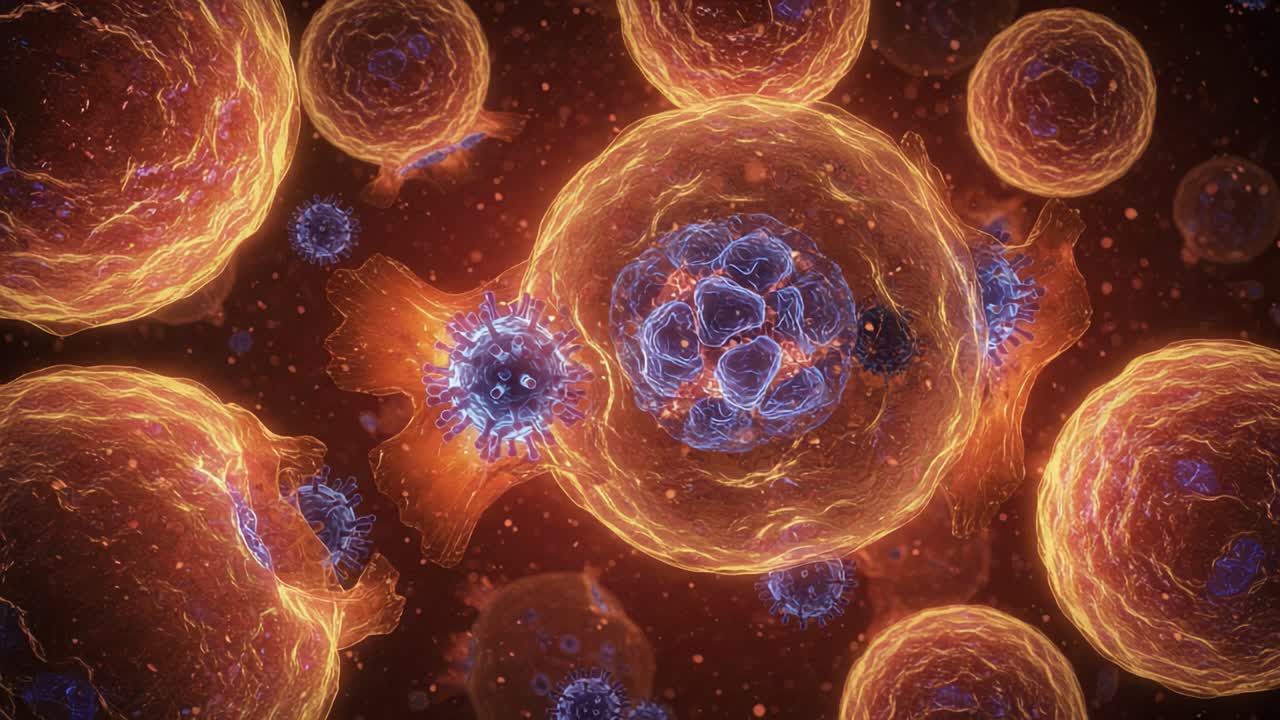 Microscopic View of Cellular Structures: A Fascinating Insight into the Dynamic Interactions Among Cells and Viruses at the Cellular Level