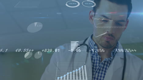 animación de las estadísticas y el procesamiento de datos sobre el médico masculino