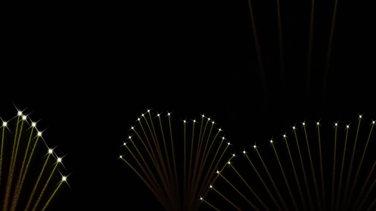 검은 바탕에 불꽃놀이의 애니메이션