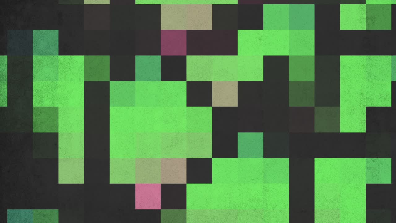 Abstract grid of colorful squares on black background