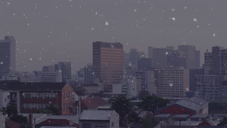 도시 풍경 위의 데이터 점의 애니메이션
