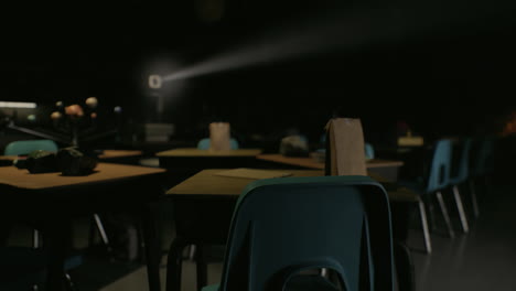 empty classroom at night