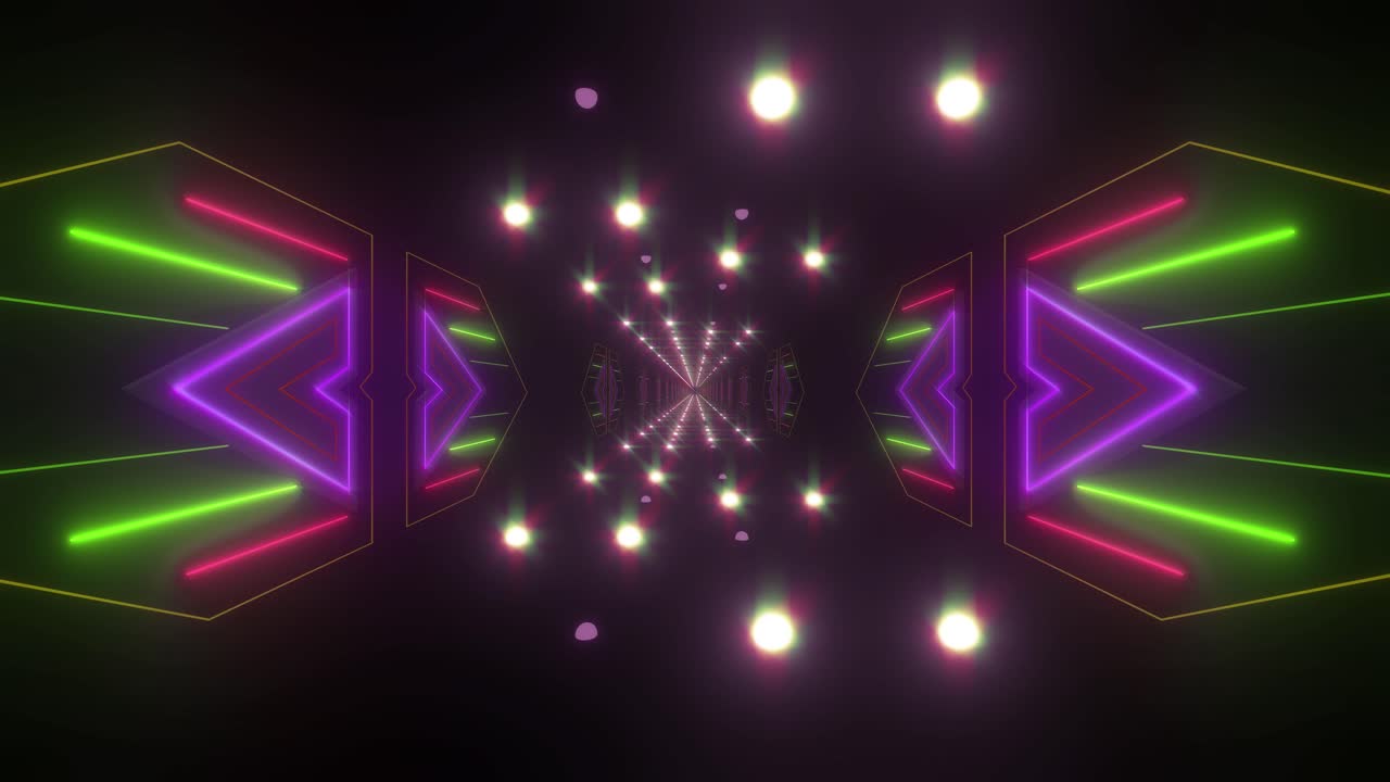 Visualizzatore di tunnel geometrico al neon