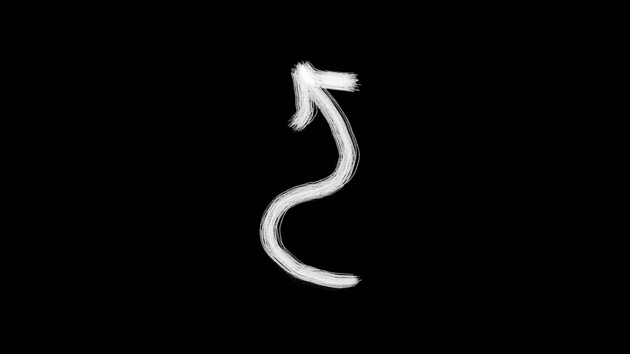 White Drawing Up Arrow