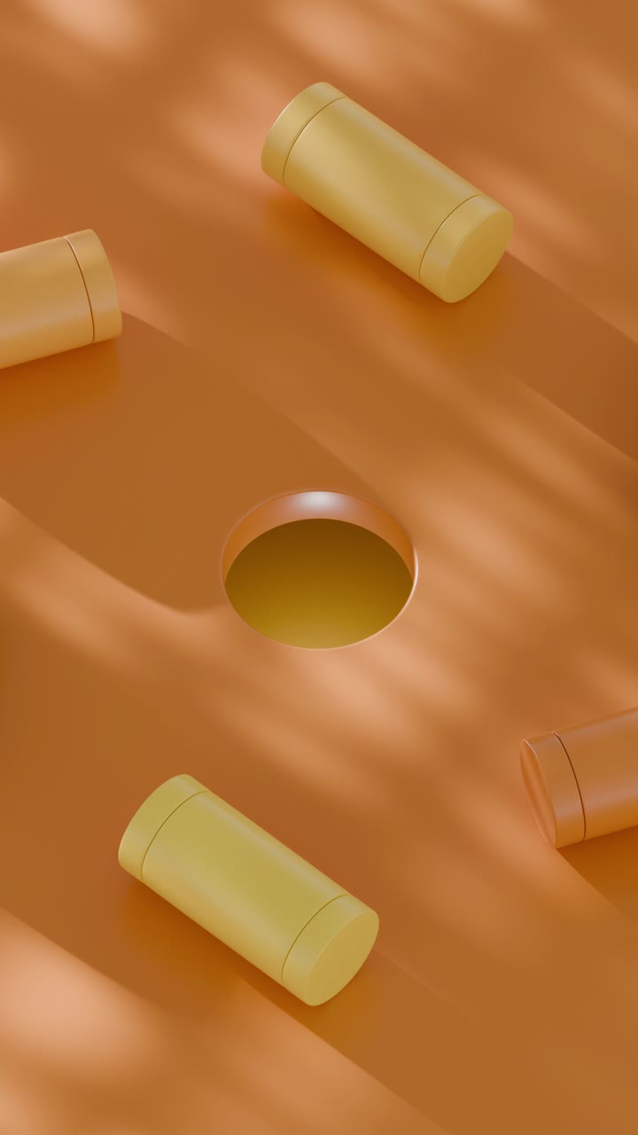 Abstract Cylinders and a Hole in 3D Render