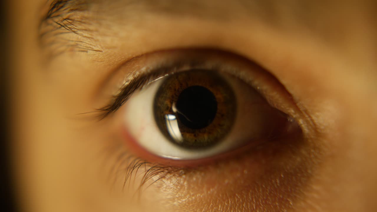 Close-up of a Human Eye Blinking and Dilating