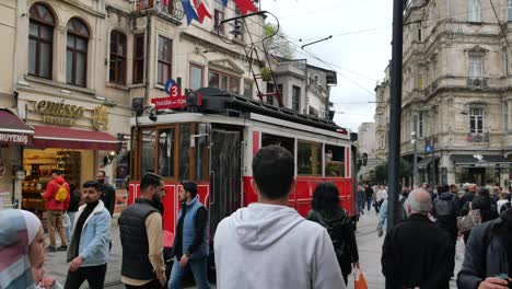 vintage tram in istanbul