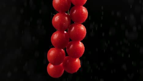 fresh cherry tomatoes with water drops