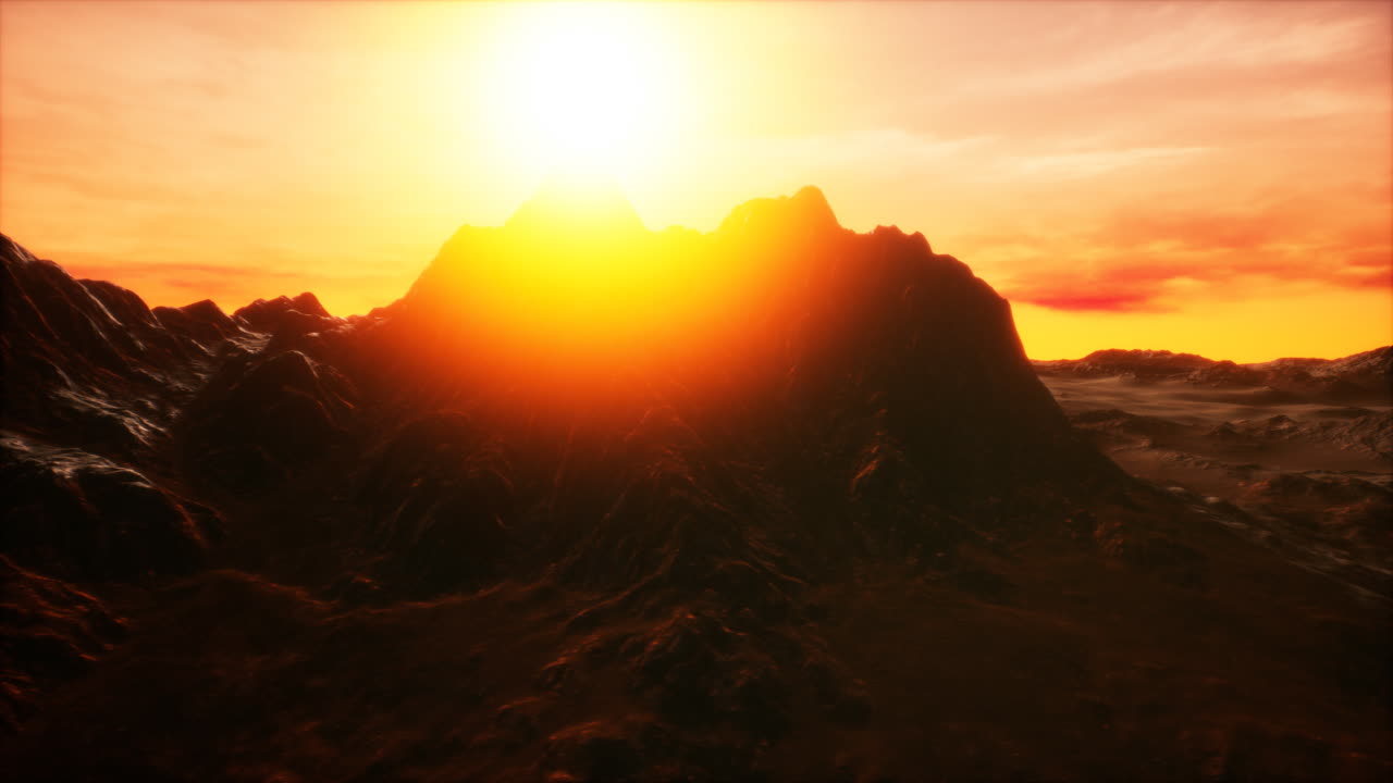 puesta de sol en el valle rocoso