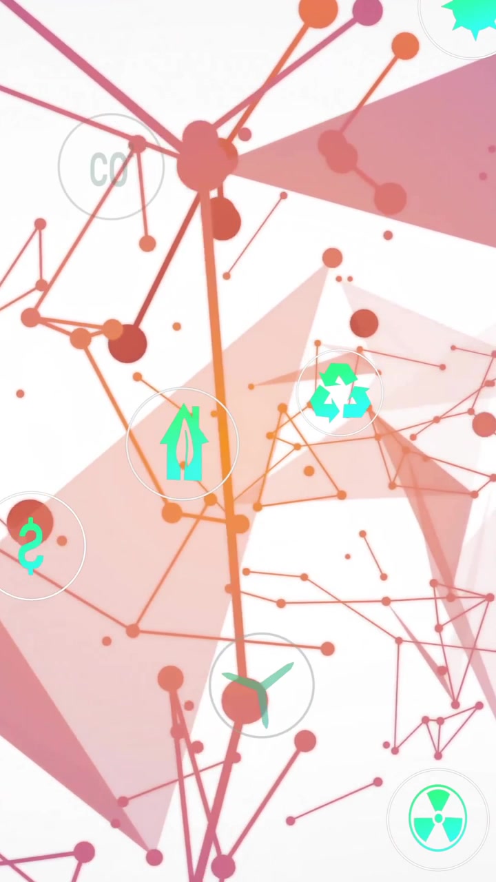 Animation of network of connections and data processing