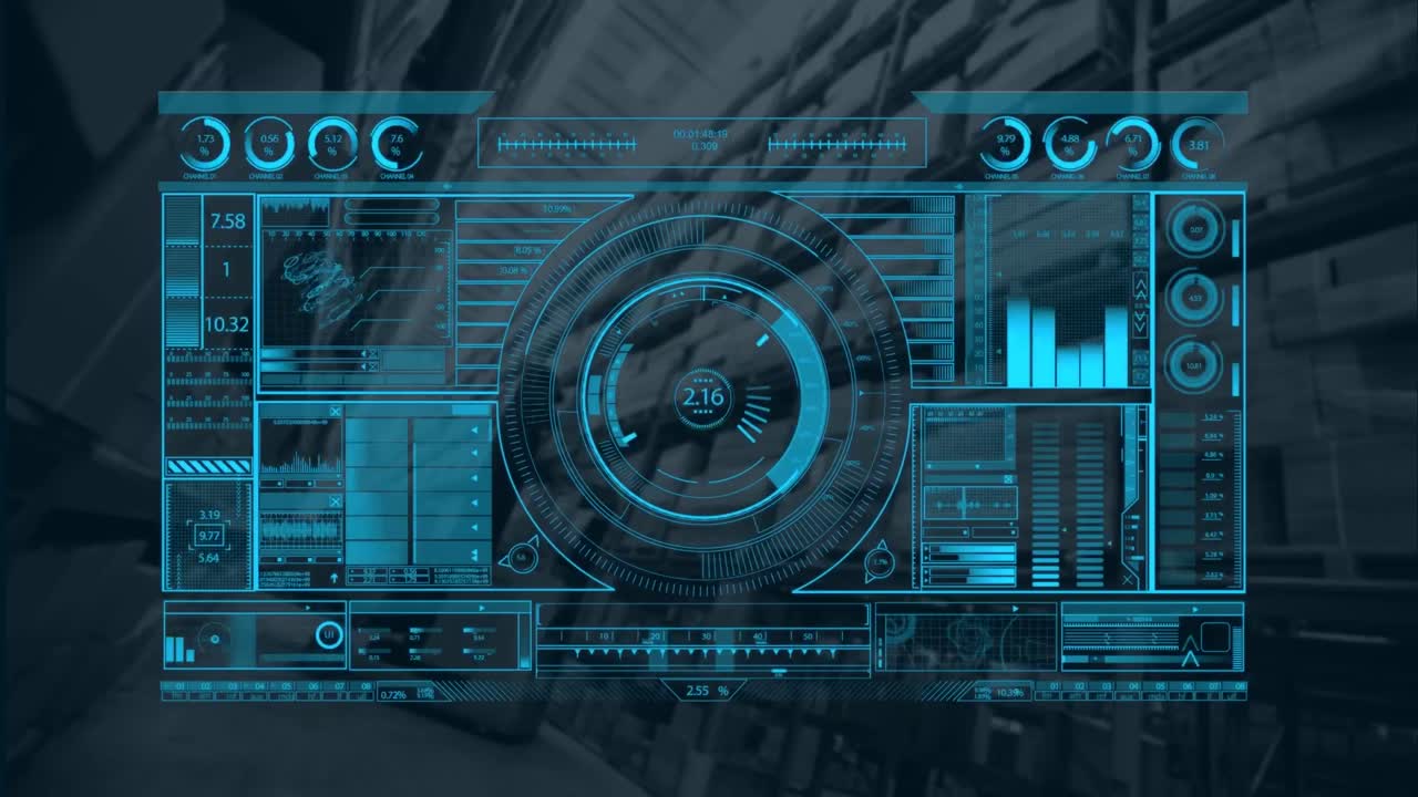 Animation of data processing with scope scanning over warehouse