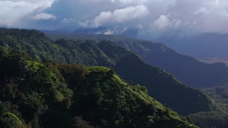 mountainous tropical landscape with lush vegetation