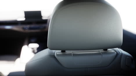 close-up of a modern car's headrest