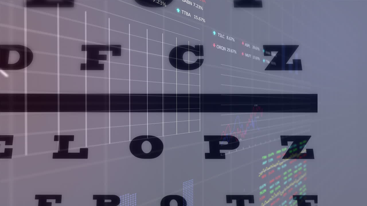 animación del procesamiento de datos sobre las letras