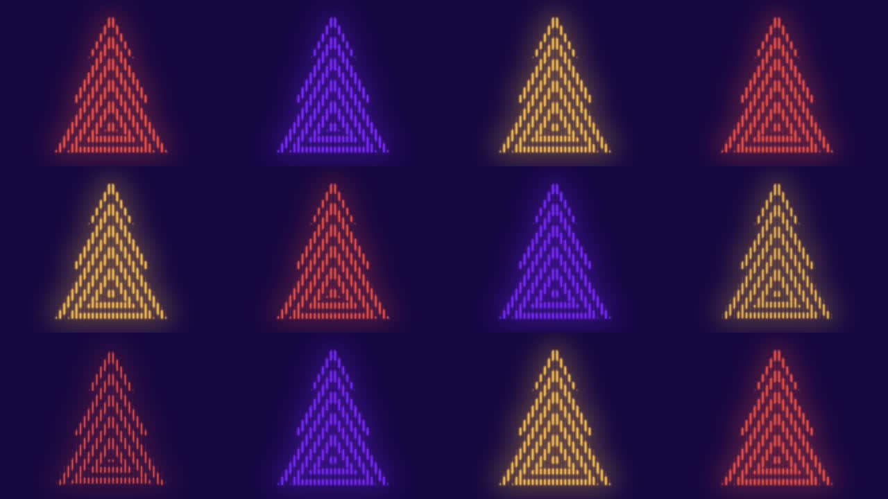 patrón de árboles de navidad coloridos modernos de neón en la noche