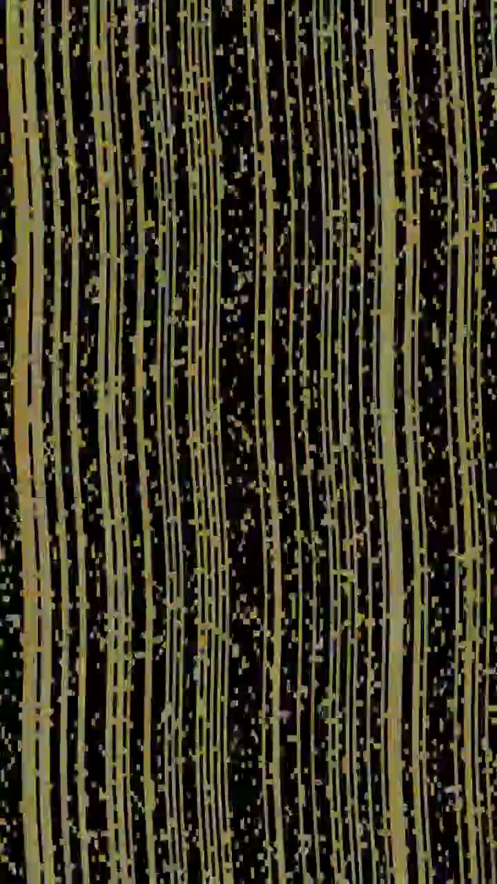 Sfondo digitale astratto con linee dorate verticali in movimento