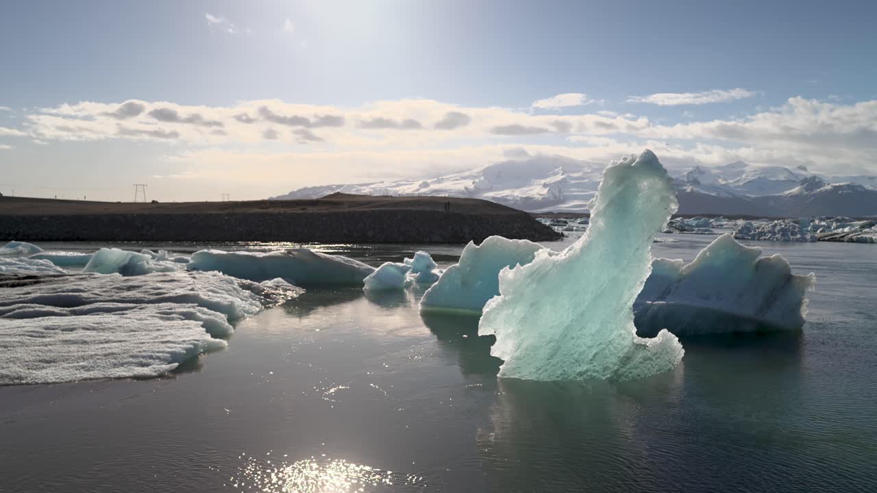 Several views of the Jokulsarlon glacier lagoon