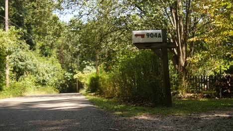 quiet road in rural neighborhood