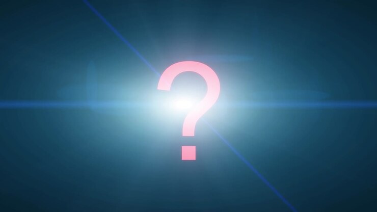 Question mark exploding forming letters numbers transition idea help faq answer