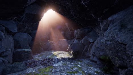 sun light inside mysterious cave