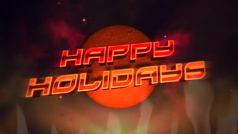 Happy-Holidays-with-big-red-ball-and-fire