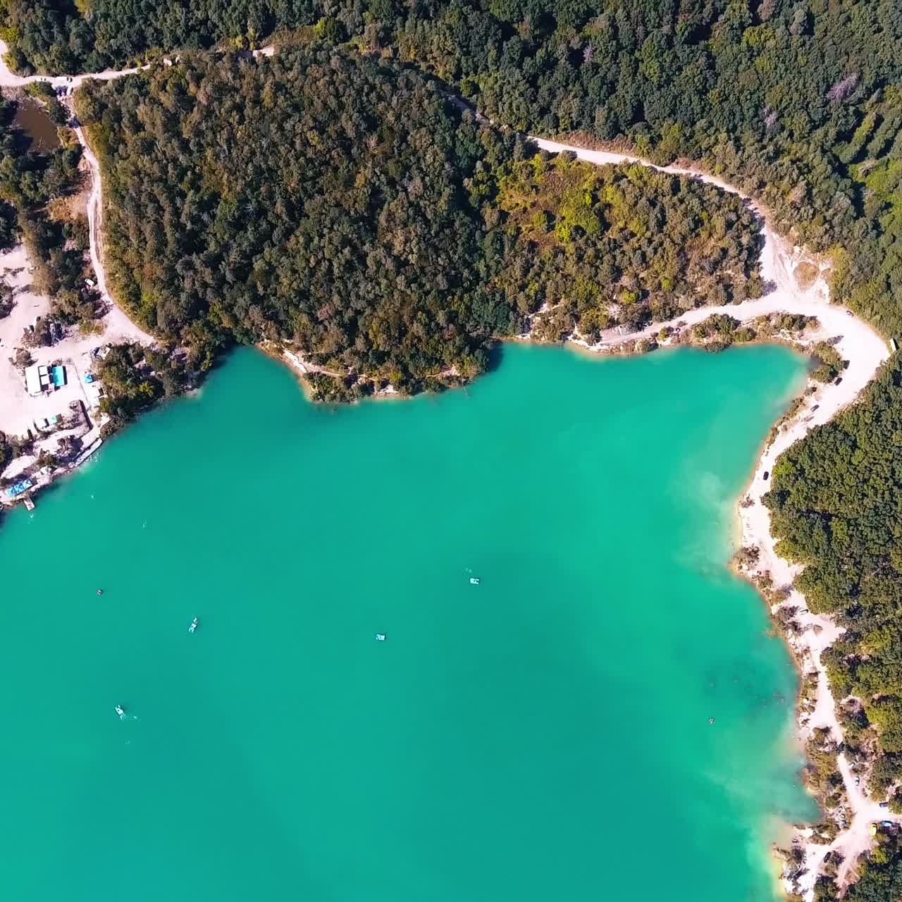 Aerial view lake summer landscapes. Beautiful forest lake sceneries
