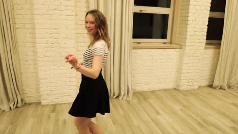 slow motion talented teenage female dancer dancing