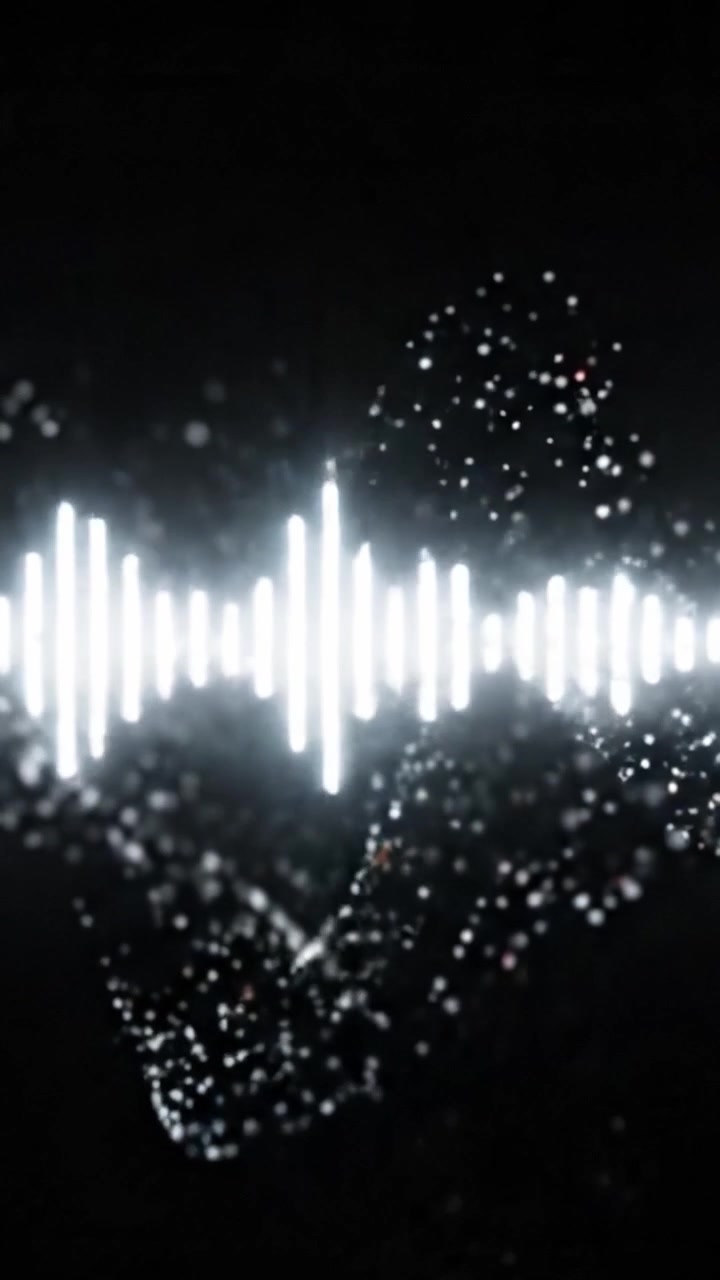 Vibrant Waveform Visualization: Capturing the Essence of Sound Through Glowing Light Patterns and Dynamic Particle Effects in a Dark Background