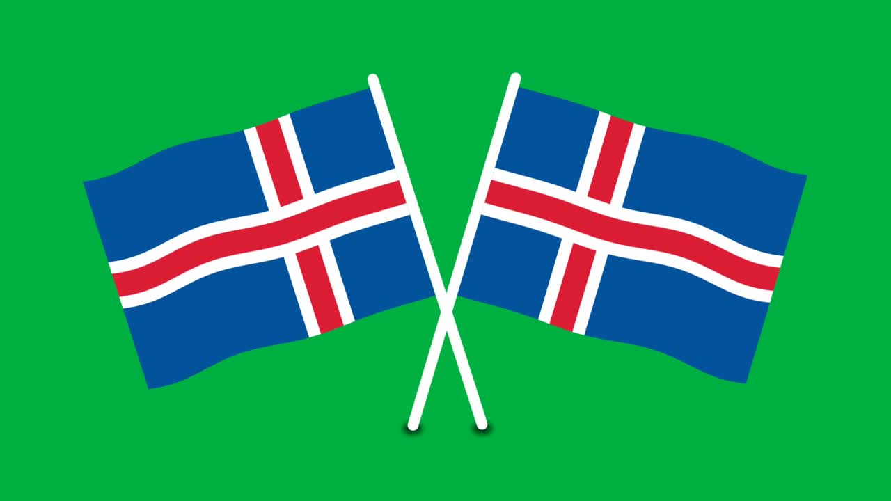 아이슬란드 발이 녹색 화면에 고립되어 흔들리고 있습니다.