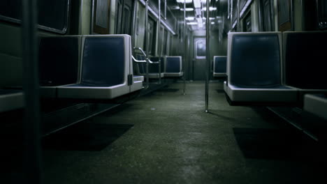 empty subway car interior at night highlighting urban solitude and stillness