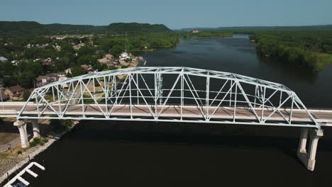 wabasha–nelson bridge connecting wabasha, minnesota with nelson, wisconsin in wabasha, minnesota, usa