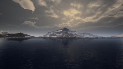 mountains covered with ice in antarctic landscape