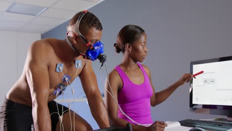 cyclist using metabolic gas analyser