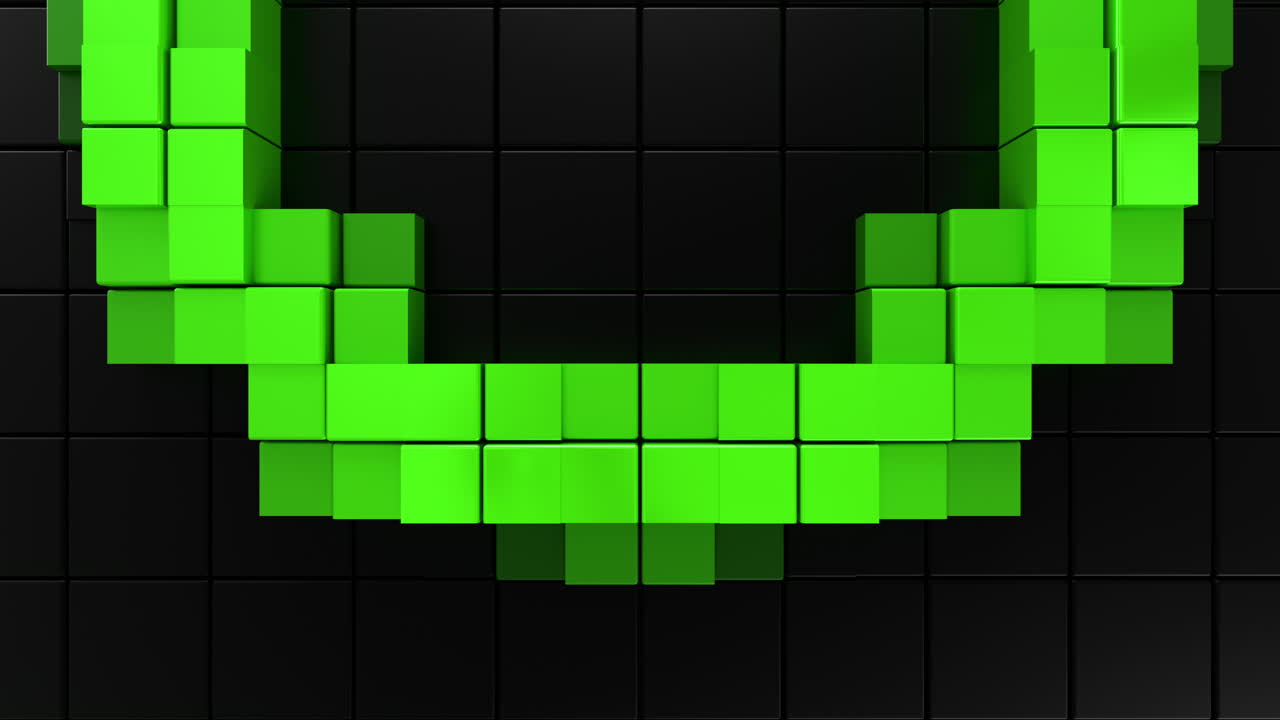 Green Abstract Curved Arc Seamless Futuristic 3D Loop. 3D rendering